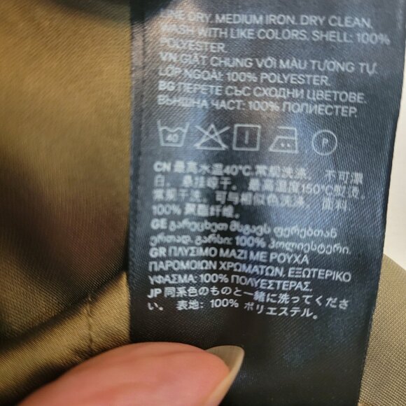 H&M | Sleeveless Silk-Look Blouse | Womens Size 12 | Olive Green - Picture 7 of 7